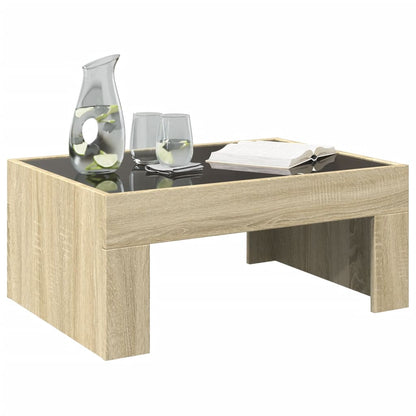 Tavolino da Salotto con LED Infinity Rovere Sonoma 70x50x30 cm | homemem39