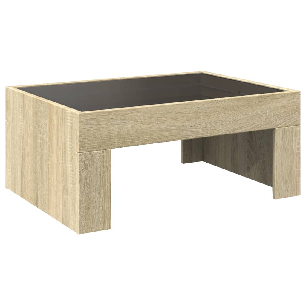 Tavolino da Salotto con LED Infinity Rovere Sonoma 70x50x30 cm | homemem39