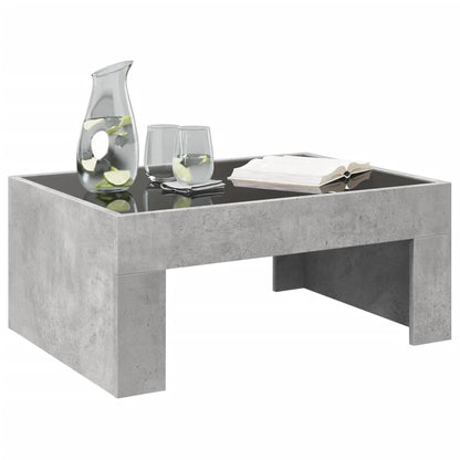 Tavolino da Salotto con LED Infinity Grigio Cemento 70x50x30 cm
