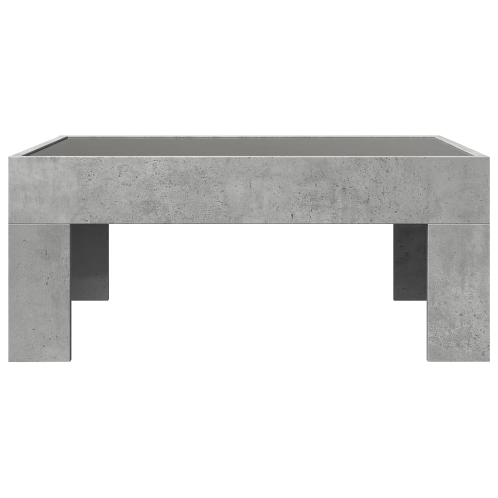 Tavolino da Salotto con LED Infinity Grigio Cemento 70x50x30 cm