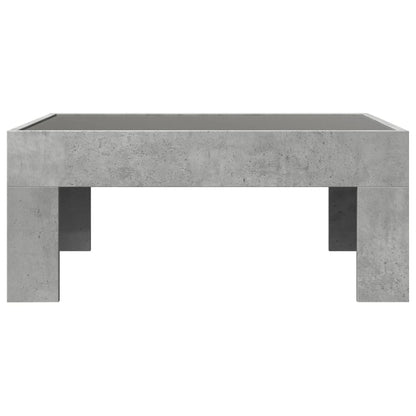 Tavolino da Salotto con LED Infinity Grigio Cemento 70x50x30 cm
