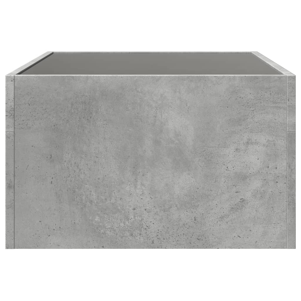 Tavolino da Salotto con LED Infinity Grigio Cemento 70x50x30 cm