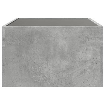 Tavolino da Salotto con LED Infinity Grigio Cemento 70x50x30 cm