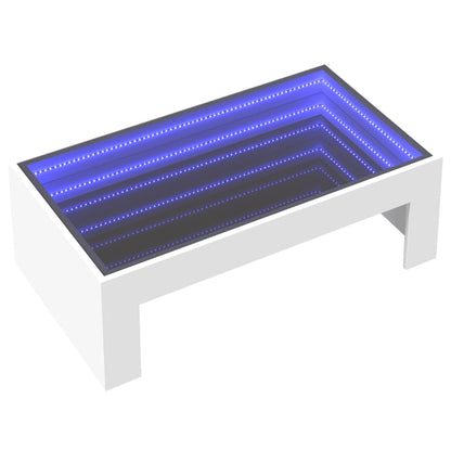 Tavolino da Salotto con LED Infinity Bianco 90x50x30 cm | homemem39
