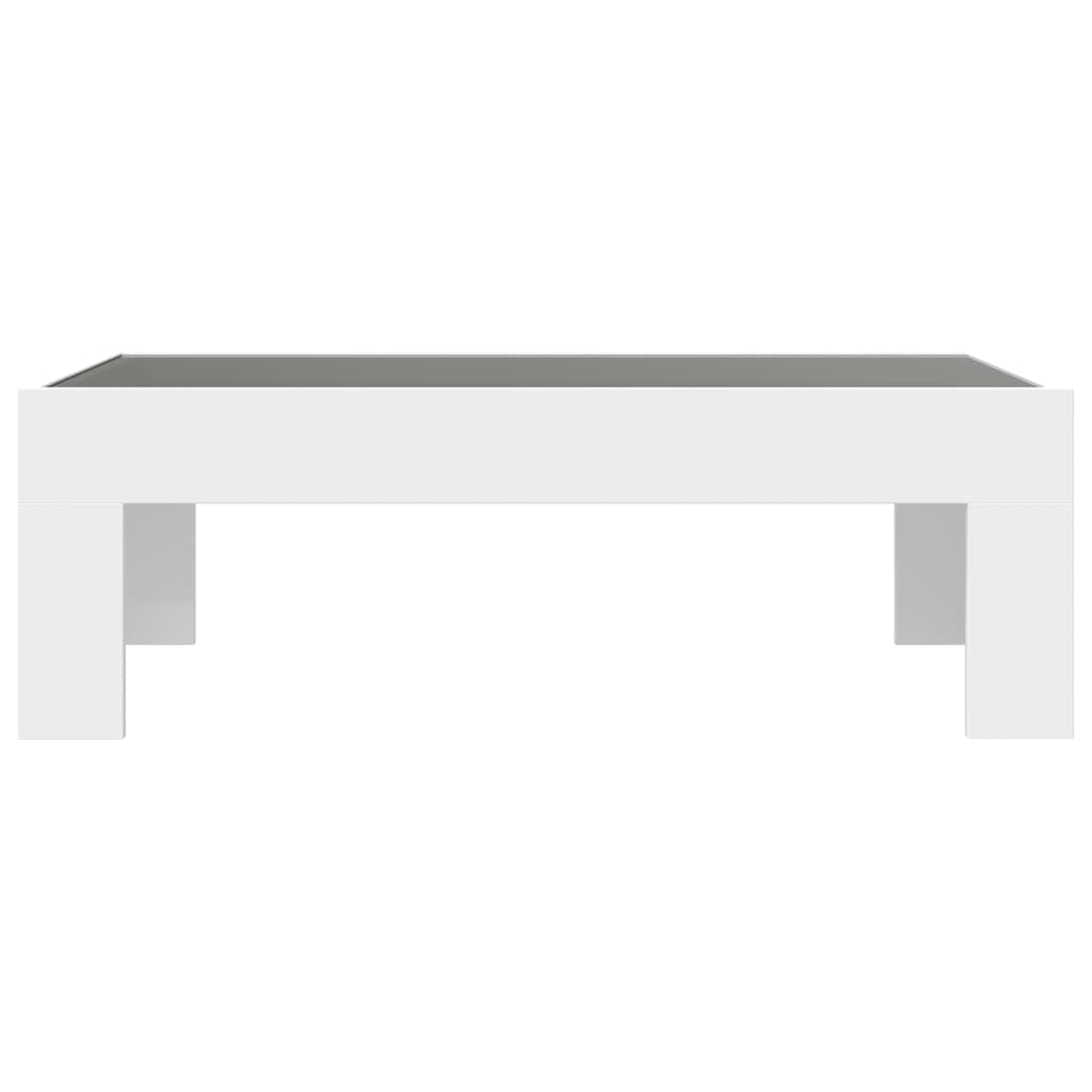Tavolino da Salotto con LED Infinity Bianco 90x50x30 cm