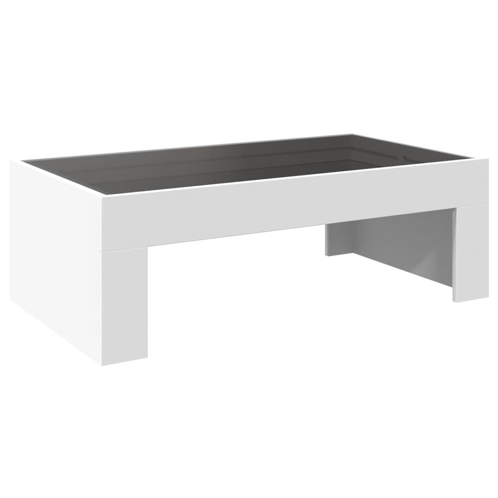 Tavolino da Salotto con LED Infinity Bianco 90x50x30 cm | homemem39