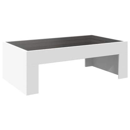 Tavolino da Salotto con LED Infinity Bianco 90x50x30 cm