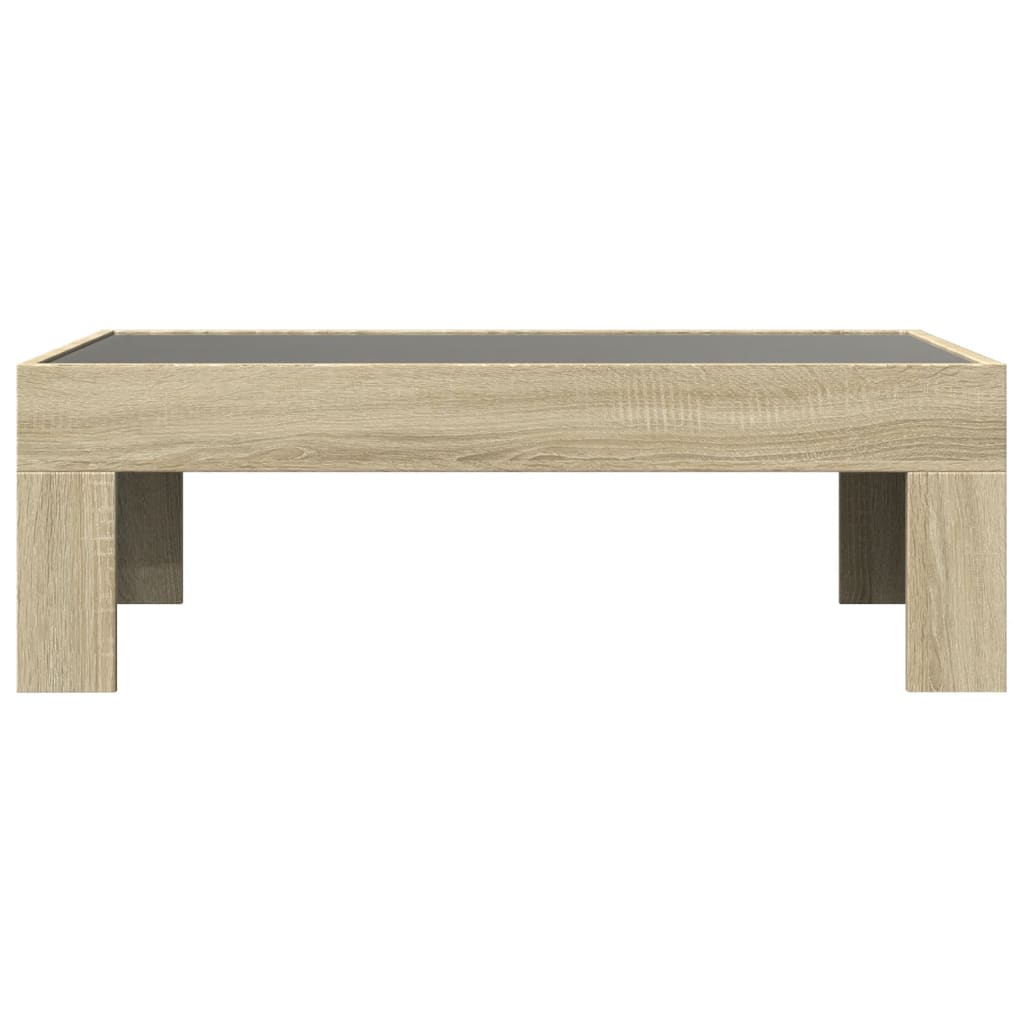Tavolino da Salotto con LED Infinity Rovere Sonoma 90x50x30 cm | homemem39