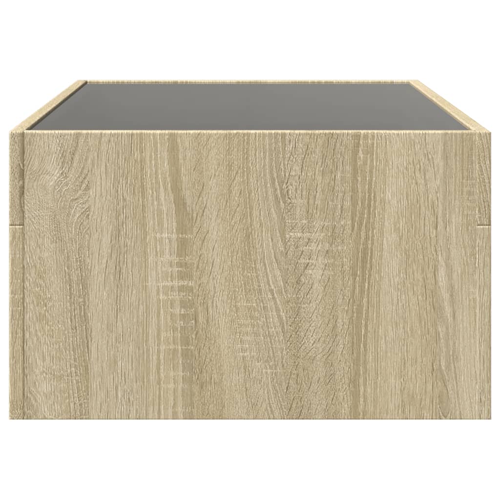 Tavolino da Salotto con LED Infinity Rovere Sonoma 90x50x30 cm | homemem39
