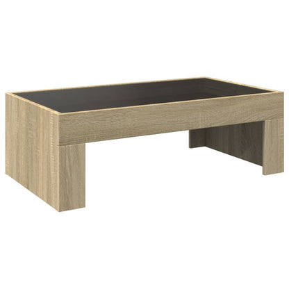 Tavolino da Salotto con LED Infinity Rovere Sonoma 90x50x30 cm | homemem39