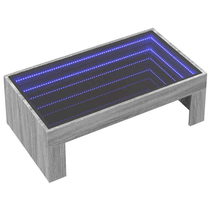 Tavolino da Salotto con LED Infinity Grigio Sonoma 90x50x30 cm | homemem39