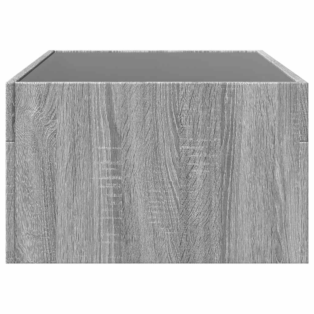 Tavolino da Salotto con LED Infinity Grigio Sonoma 90x50x30 cm | homemem39
