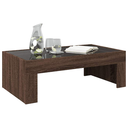Tavolino da Salotto con LED Infinity Rovere Marrone 90x50x30 cm | homemem39