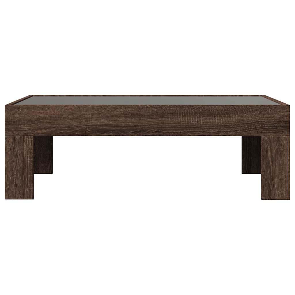 Tavolino da Salotto con LED Infinity Rovere Marrone 90x50x30 cm | homemem39