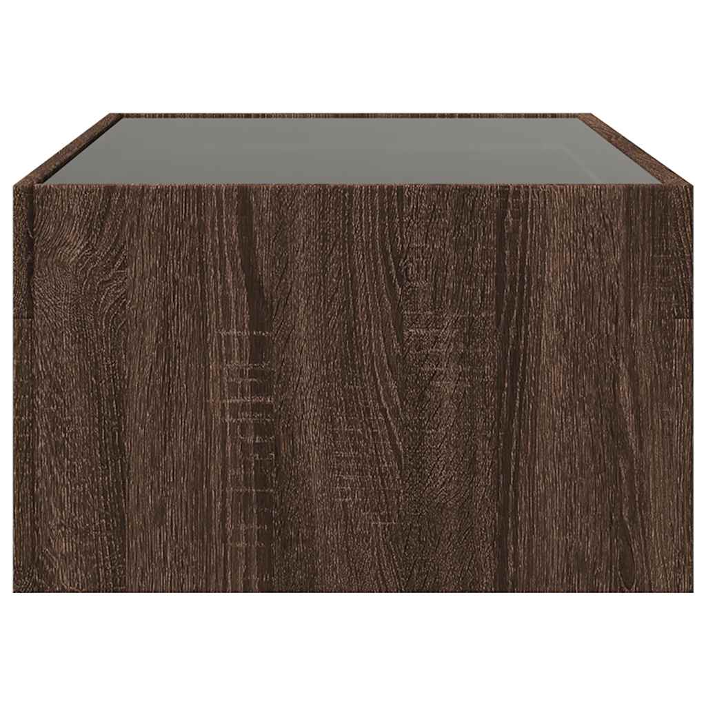Tavolino da Salotto con LED Infinity Rovere Marrone 90x50x30 cm | homemem39