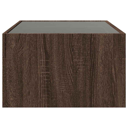 Tavolino da Salotto con LED Infinity Rovere Marrone 90x50x30 cm | homemem39