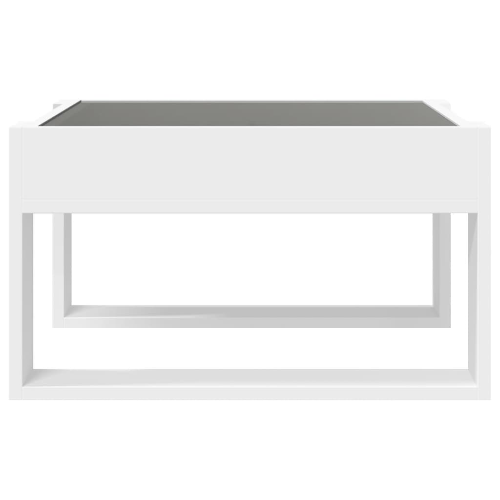 Tavolino da Salotto con LED Infinity Bianco 50x53x30 cm