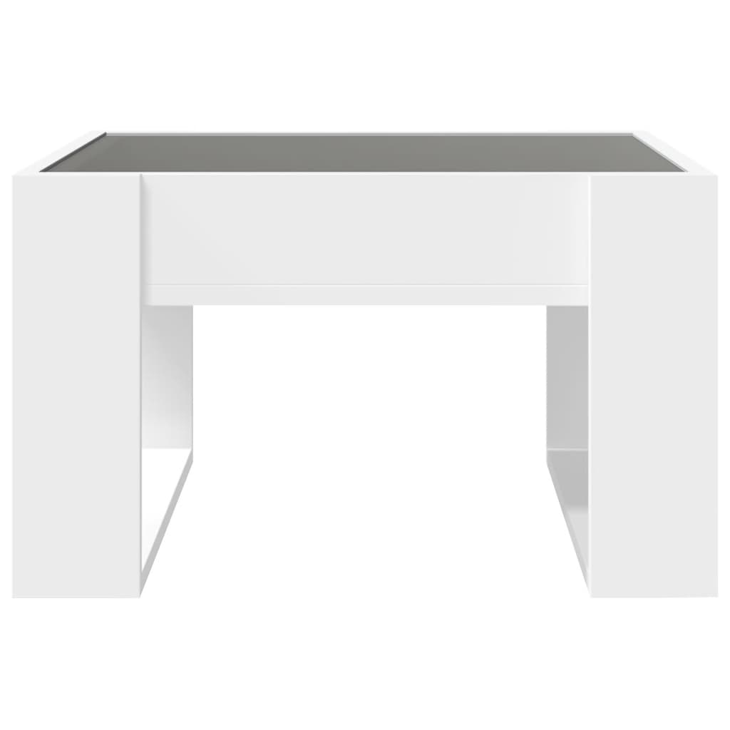 Tavolino da Salotto con LED Infinity Bianco 50x53x30 cm
