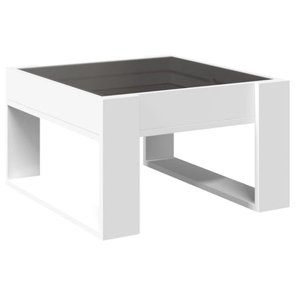 Tavolino da Salotto con LED Infinity Bianco 50x53x30 cm