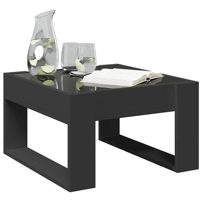 Tavolino da Salotto con LED Infinity Nero 50x53x30 cm