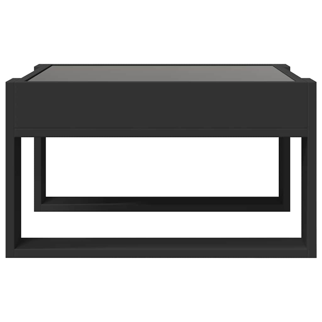 Tavolino da Salotto con LED Infinity Nero 50x53x30 cm | homemem39