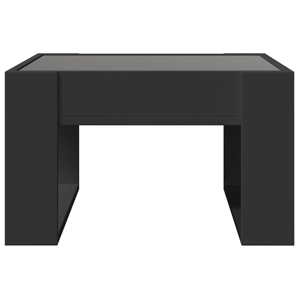 Tavolino da Salotto con LED Infinity Nero 50x53x30 cm | homemem39