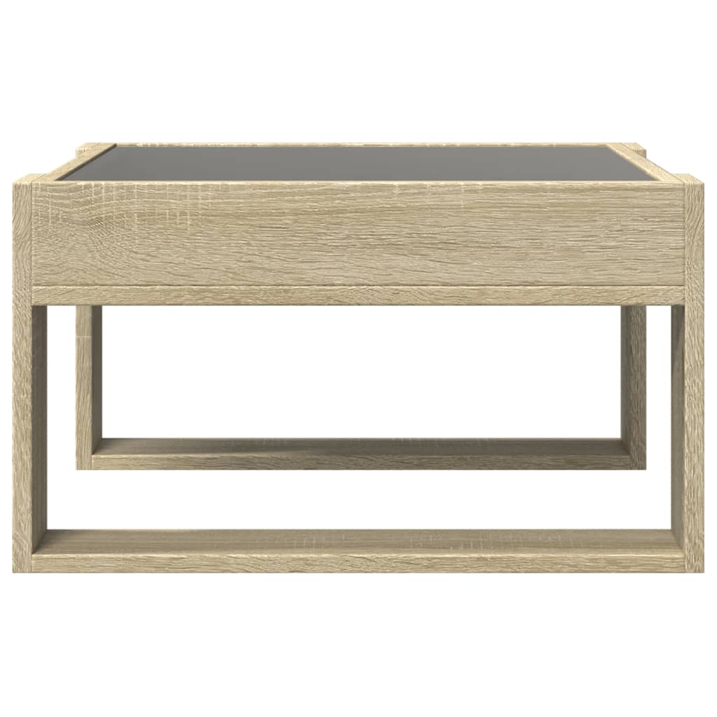 Tavolino da Salotto con LED Infinity Rovere Sonoma 50x53x30 cm | homemem39