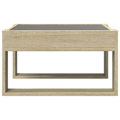 Tavolino da Salotto con LED Infinity Rovere Sonoma 50x53x30 cm | homemem39