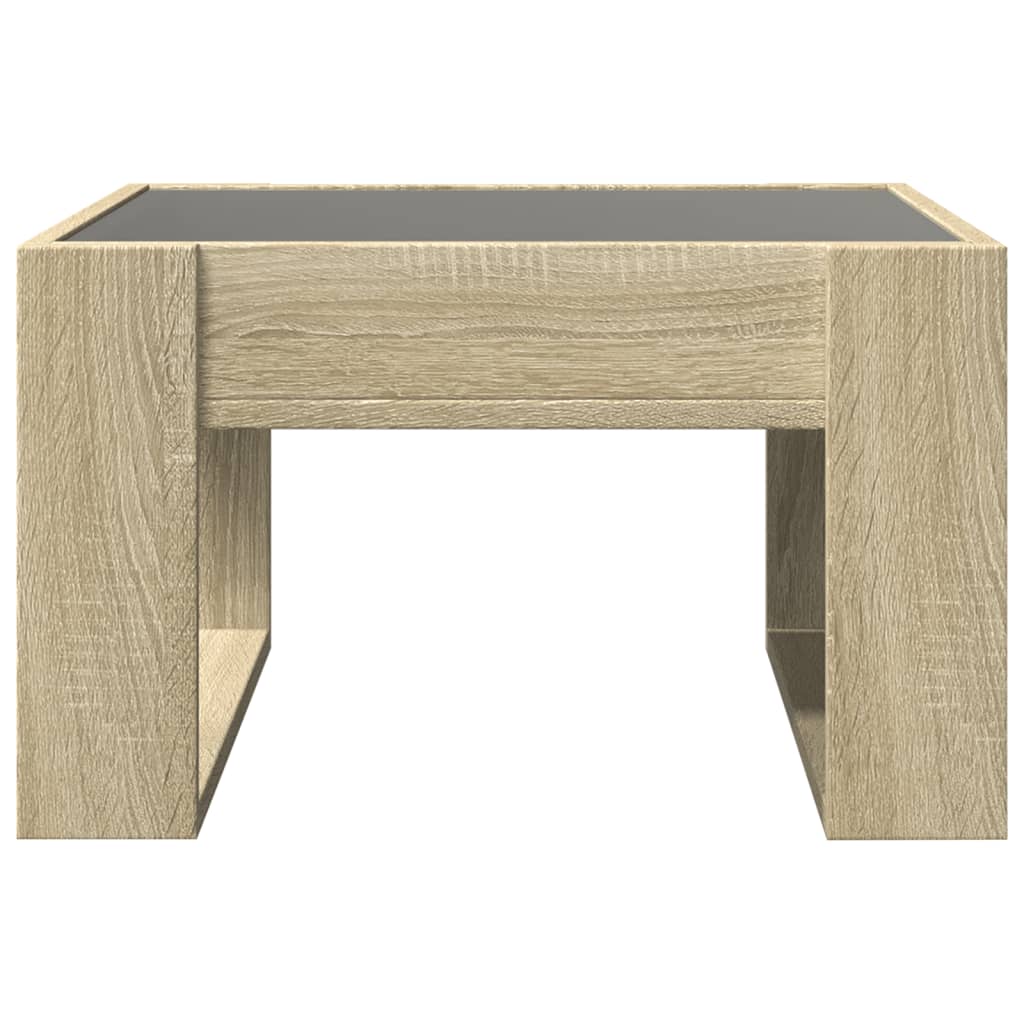 Tavolino da Salotto con LED Infinity Rovere Sonoma 50x53x30 cm