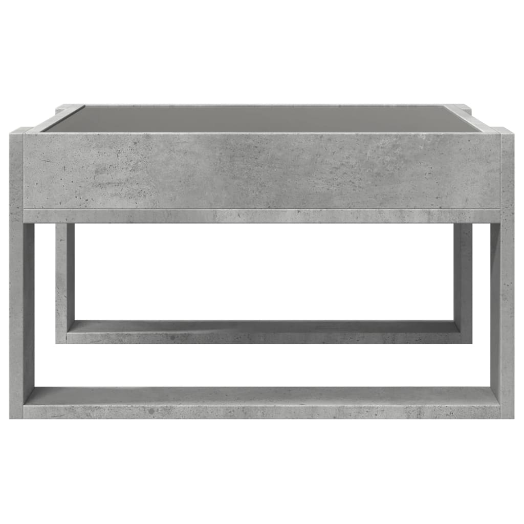 Tavolino Salotto con LED Infinity Grigio Cemento 50x53x30 cm | homemem39