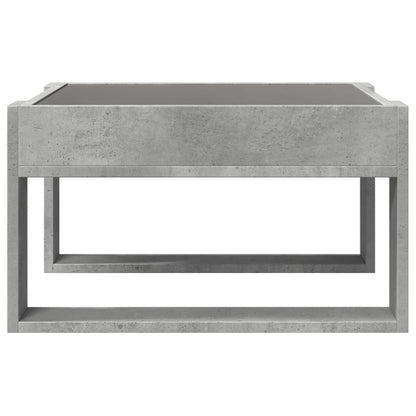 Tavolino Salotto con LED Infinity Grigio Cemento 50x53x30 cm | homemem39
