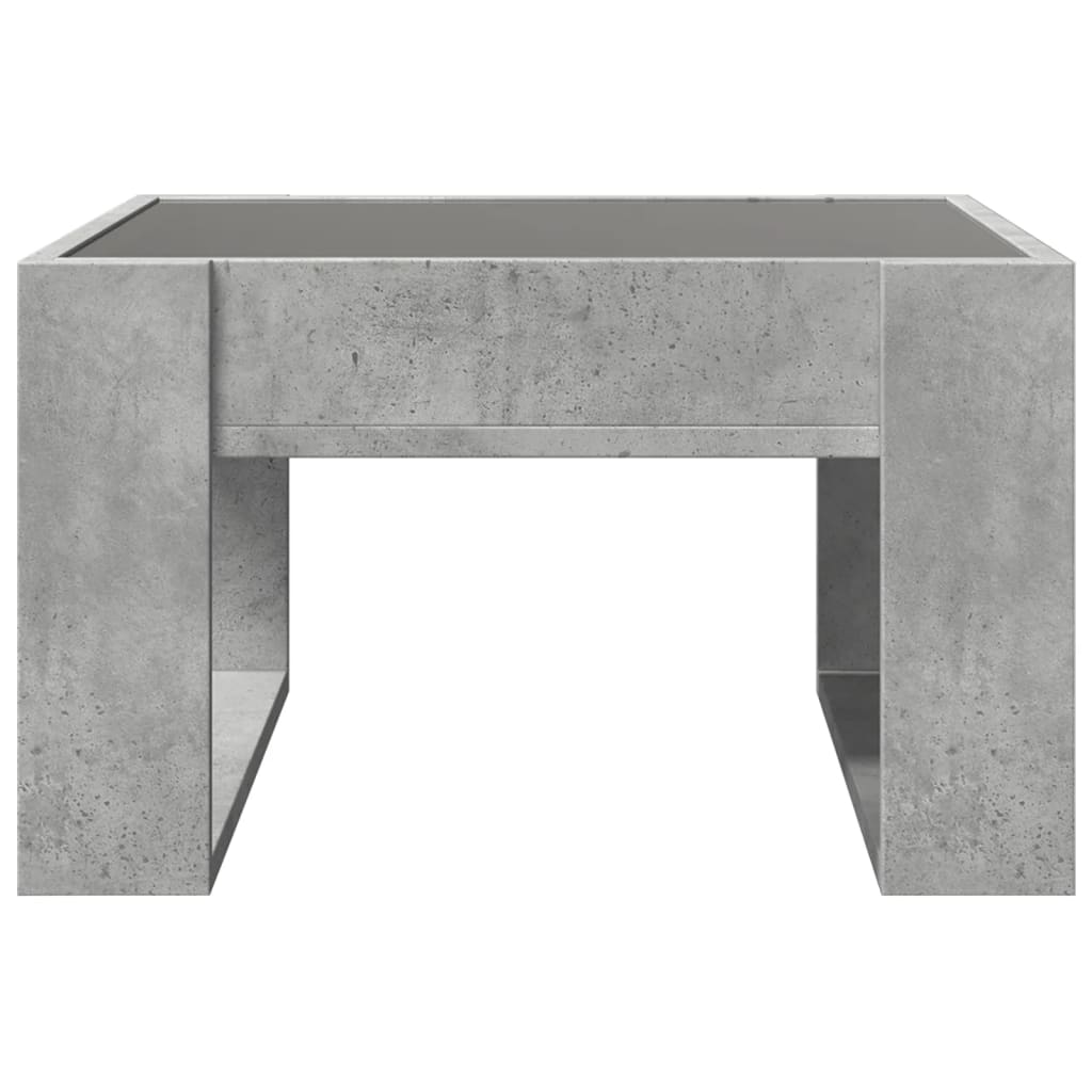 Tavolino Salotto con LED Infinity Grigio Cemento 50x53x30 cm