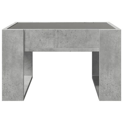 Tavolino Salotto con LED Infinity Grigio Cemento 50x53x30 cm