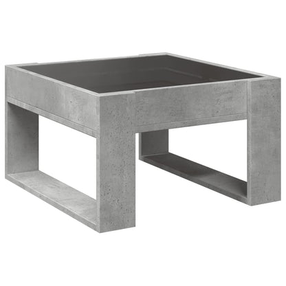 Tavolino Salotto con LED Infinity Grigio Cemento 50x53x30 cm