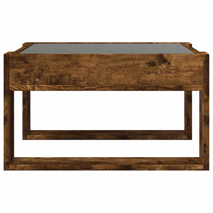 Tavolino da Salotto con LED Infinity Rovere Fumo 50x53x30 cm | homemem39