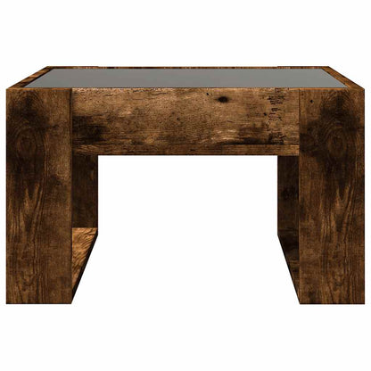 Tavolino da Salotto con LED Infinity Rovere Fumo 50x53x30 cm | homemem39