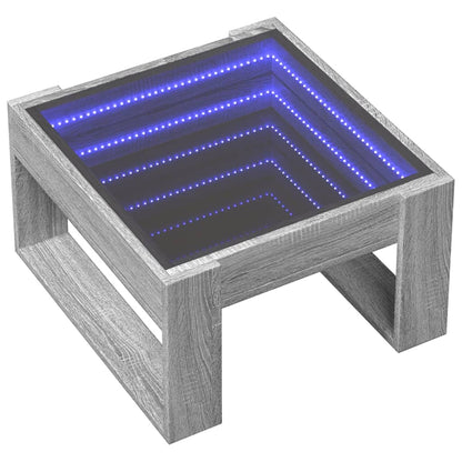 Tavolino da Salotto con LED Infinity Grigio Sonoma 50x53x30 cm | homemem39
