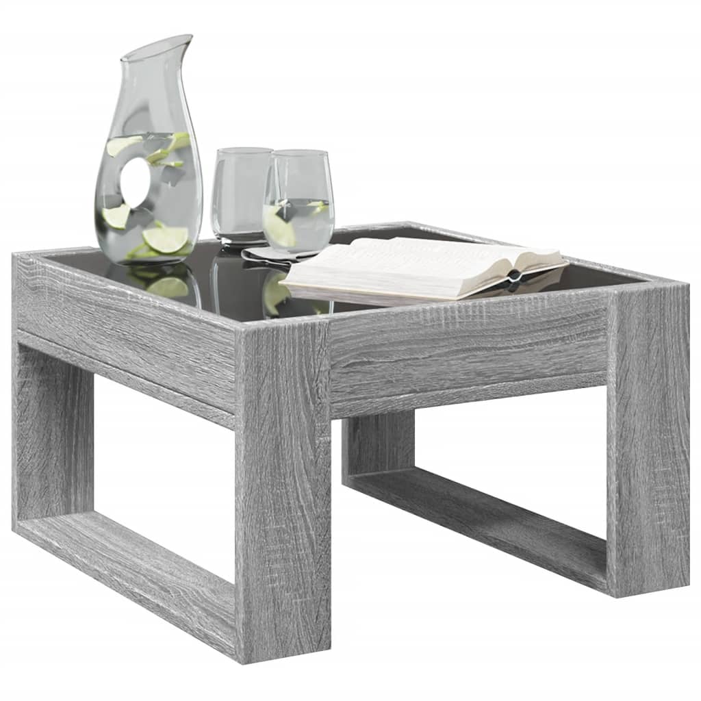 Tavolino da Salotto con LED Infinity Grigio Sonoma 50x53x30 cm | homemem39