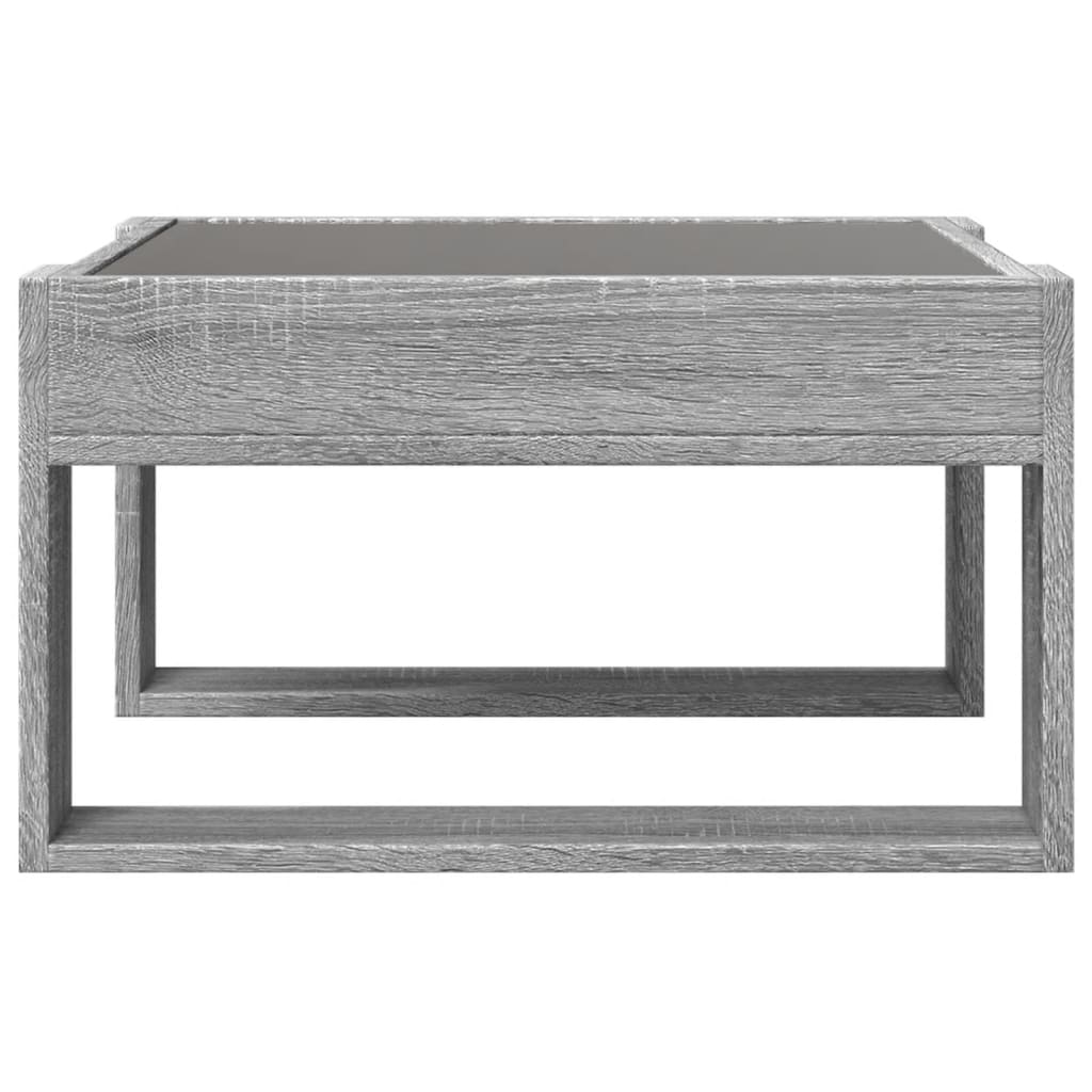 Tavolino da Salotto con LED Infinity Grigio Sonoma 50x53x30 cm | homemem39