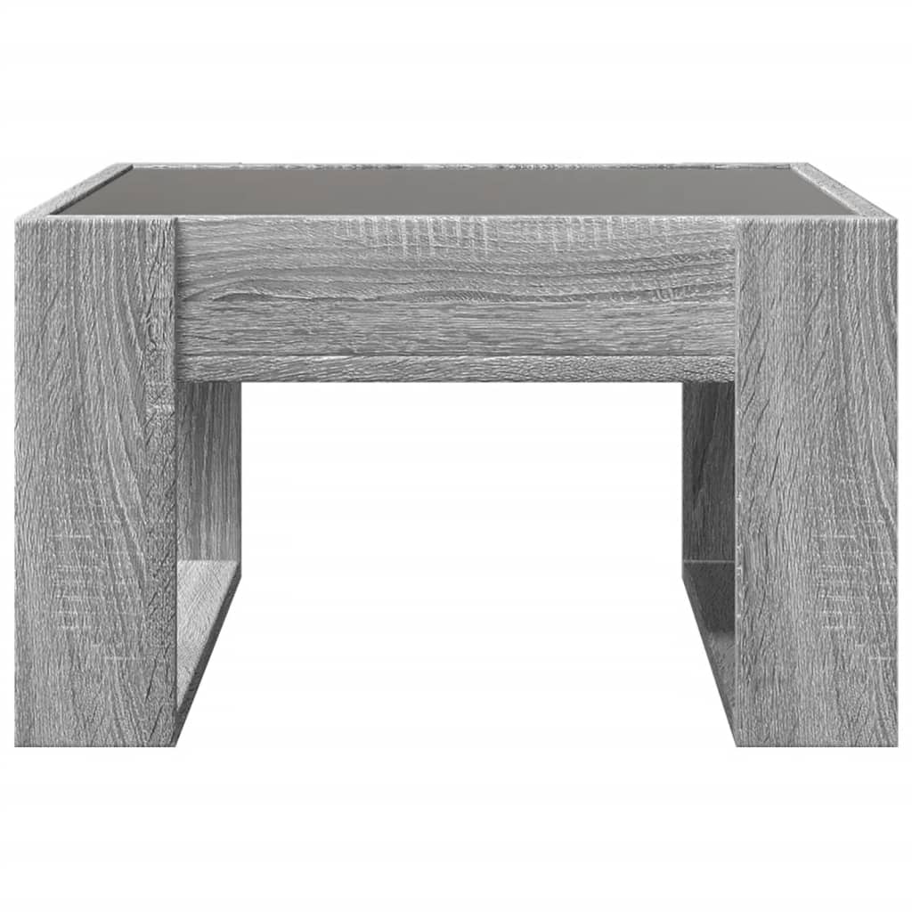Tavolino da Salotto con LED Infinity Grigio Sonoma 50x53x30 cm | homemem39