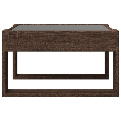 Tavolino Salotto con LED Infinity Rovere Marrone 50x53x30 cm | homemem39