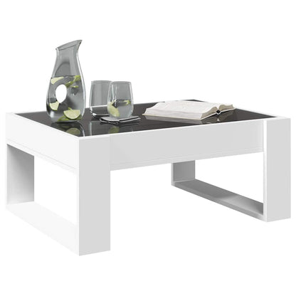 Tavolino da Salotto con LED Infinity Bianco 70x53x30 cm | homemem39