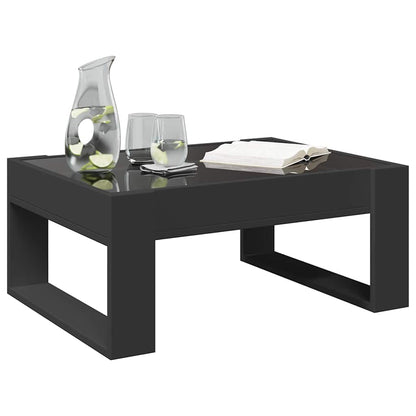 Tavolino da Salotto con LED Infinity Nero 70x53x30 cm