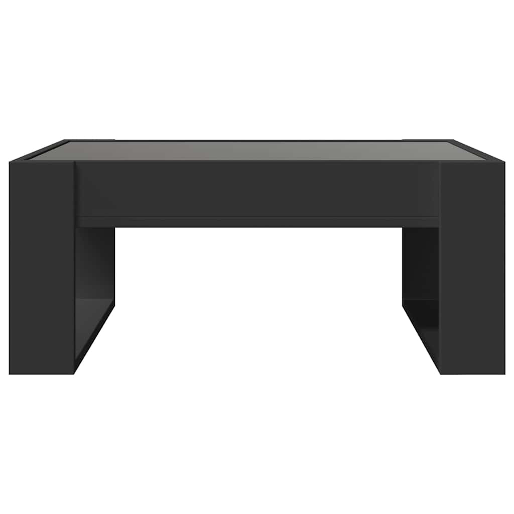 Tavolino da Salotto con LED Infinity Nero 70x53x30 cm | homemem39