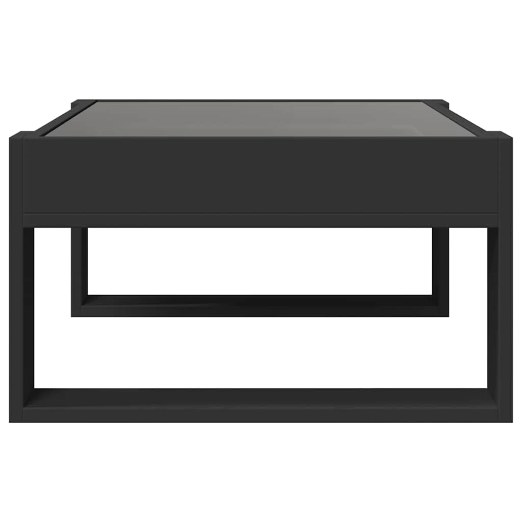 Tavolino da Salotto con LED Infinity Nero 70x53x30 cm | homemem39
