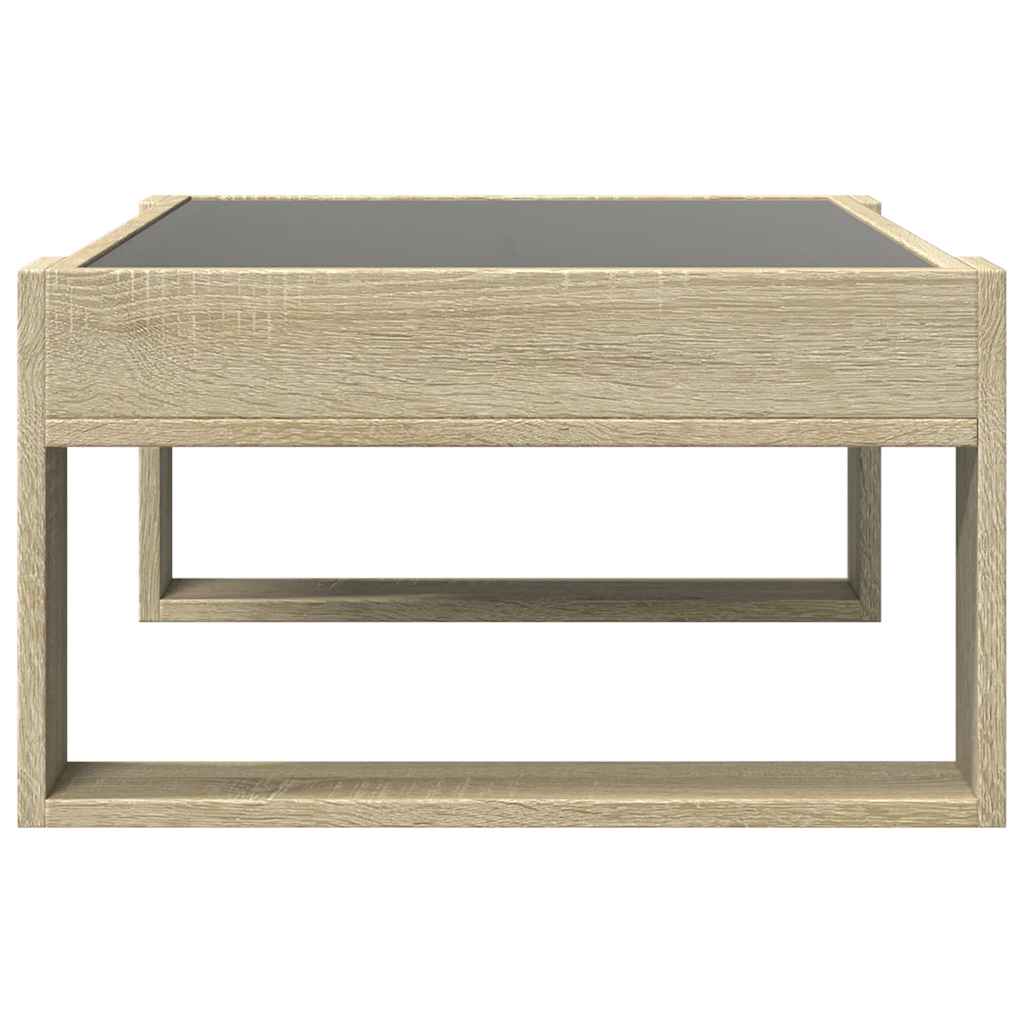Tavolino da Salotto con LED Infinity Rovere Sonoma 70x53x30 cm