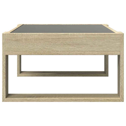 Tavolino da Salotto con LED Infinity Rovere Sonoma 70x53x30 cm