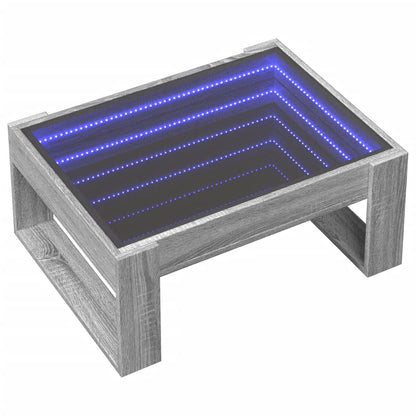 Tavolino da Salotto con LED Infinity Grigio Sonoma 70x53x30 cm | homemem39