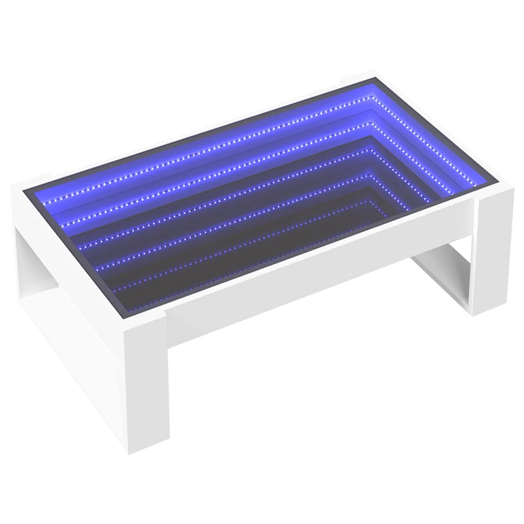 Tavolino da Salotto con LED Infinity Bianco 90x53x30 cm | homemem39