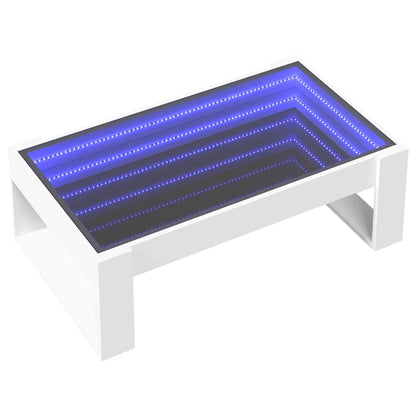 Tavolino da Salotto con LED Infinity Bianco 90x53x30 cm | homemem39